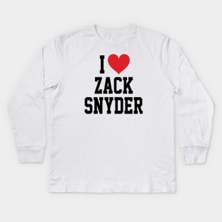 I LOVE ZACK SNYDER - FULL NAME, BLACK TEXT SHIRT Kids Long Sleeve T-Shirt